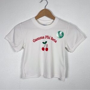 NWOT Fresh Prints Sz. S Gamma Phi Beta Cherry Big Shirt
